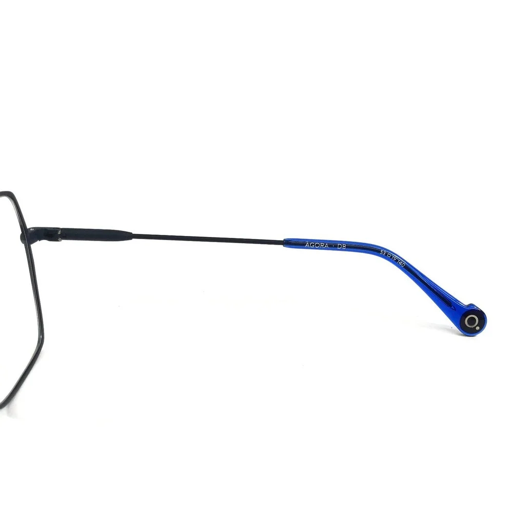 Etnia Barcelona Eyeglasses Frames AGORA DB Dark Blue Square Wire Rim 53-19-140